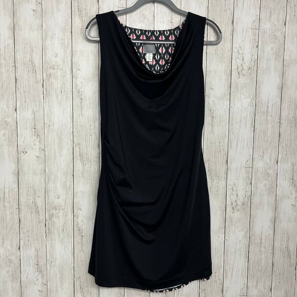 Athleta Inverse Reversible Drape Neck Sleeveless Black Pink - Picture 4 of 12